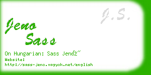 jeno sass business card